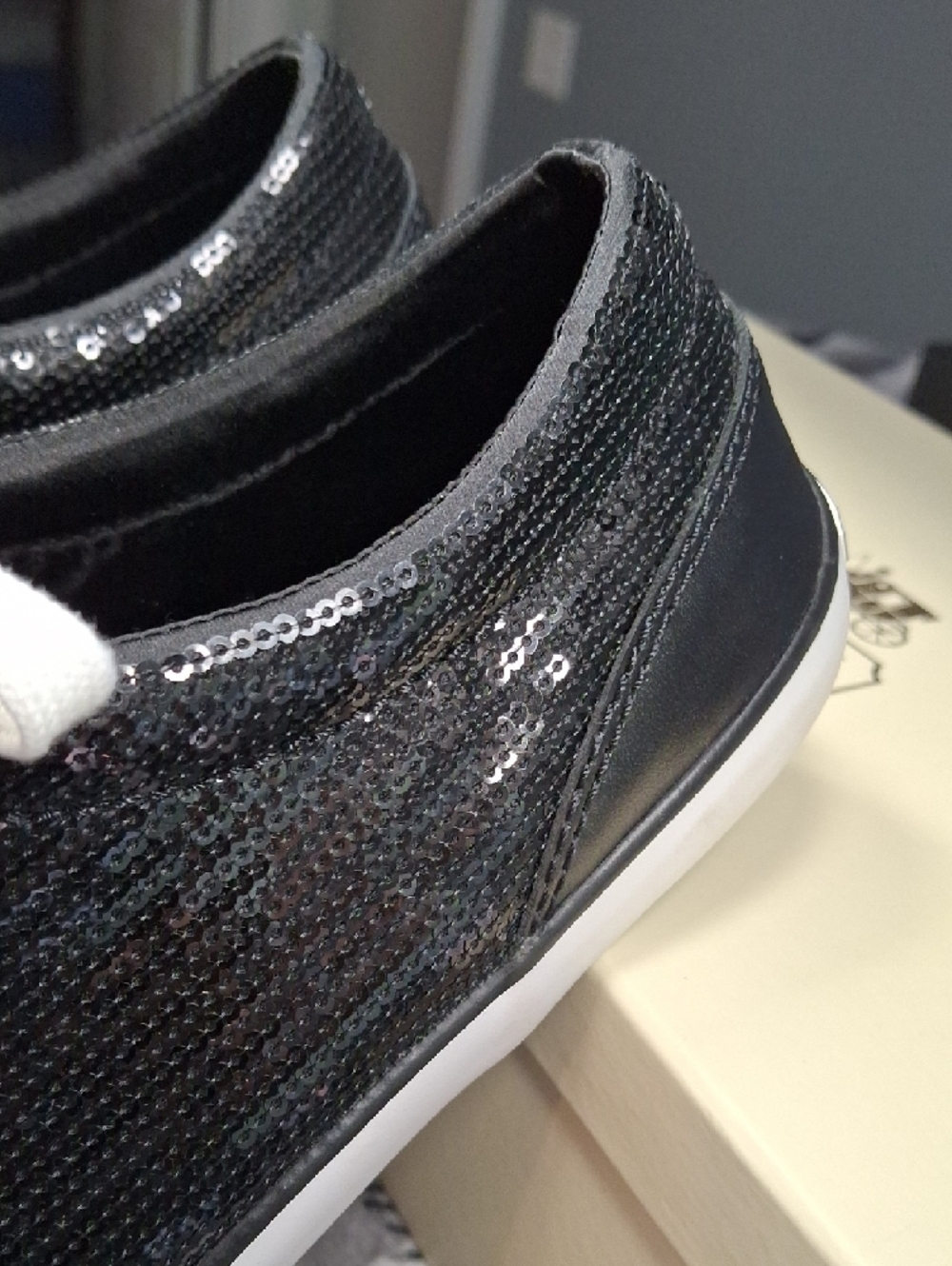 Vintage Coach Black and White Low-Top Sequin Sneakers - Picture 17 of 17